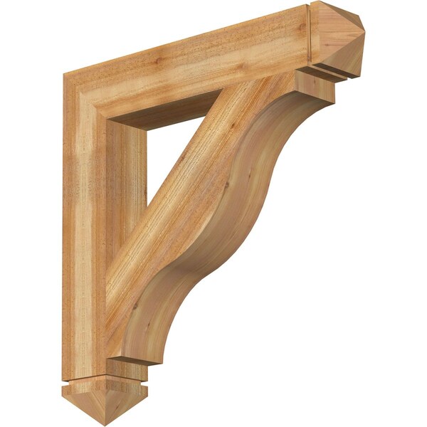Ekena Millwork Funston Arts & Crafts Rough Sawn Bracket, Western Red Cedar, 6"W x 36"D x 36"H BKT06X36X36FST03RWR - main